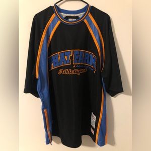 Vintage All City Phat Farm Jersey Shirt XXXL Black Blue Orange Spell Out